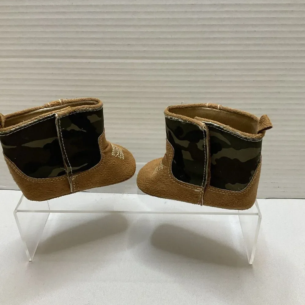 Raising Star Baby Camo Cowboy Boots Hook & Loop Closure‎ 6-9M